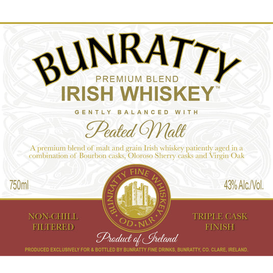 Bunratty Triple Cask Finish Peated Malt Irish Whiskey