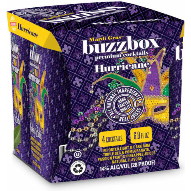 Load image into Gallery viewer, Buzzbox Mardi Gras Hurricane Cocktail 4PK
