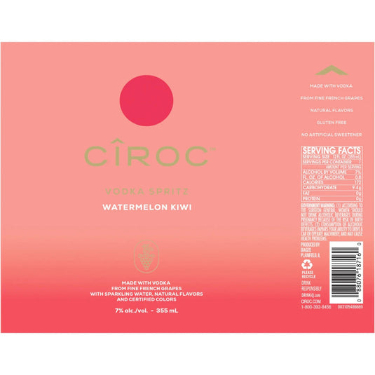 Ciroc Vodka Spritz Watermelon Kiwi 4PK Cans