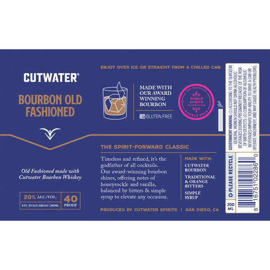 Cutwater Bourbon Old Fashioned 12pk