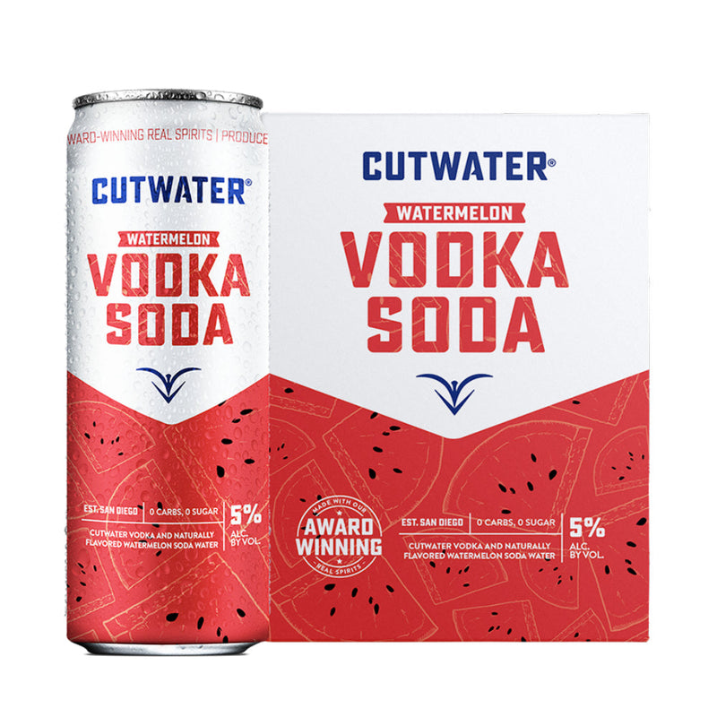 Load image into Gallery viewer, Cutwater Watermelon Vodka Soda 4pk
