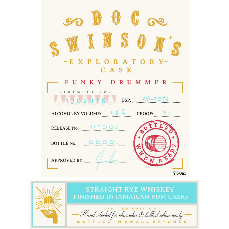 Load image into Gallery viewer, Doc Swinson’s Exploratory Cask Funky Drummer Straight Rye
