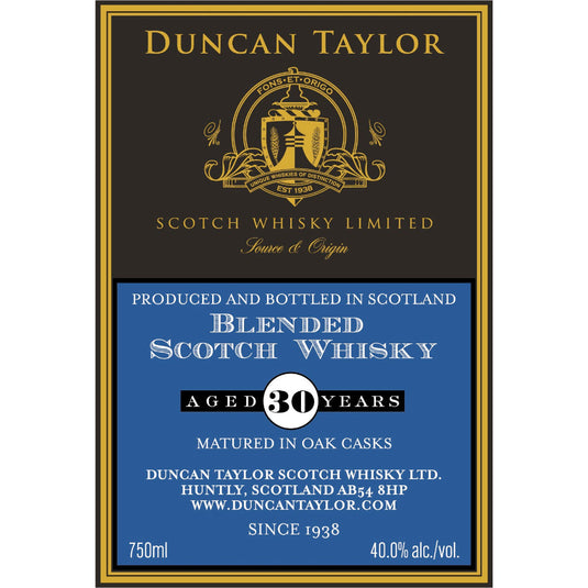 Duncan Taylor 30 Year Old Blended Scotch
