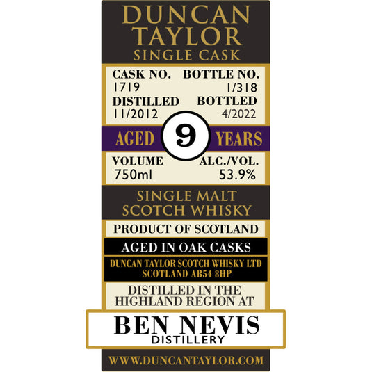 Duncan Taylor Single Cask 9 Year Old Ben Nevis