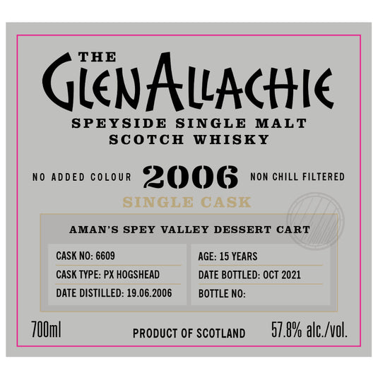 GlenAllachie 15 Year Old 2006 PX Hogshead Single Cask