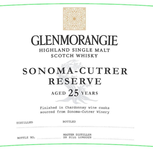 Glenmorangie Sonoma-Cutrer Reserve 25 Year Old Scotch Glenmorangie
