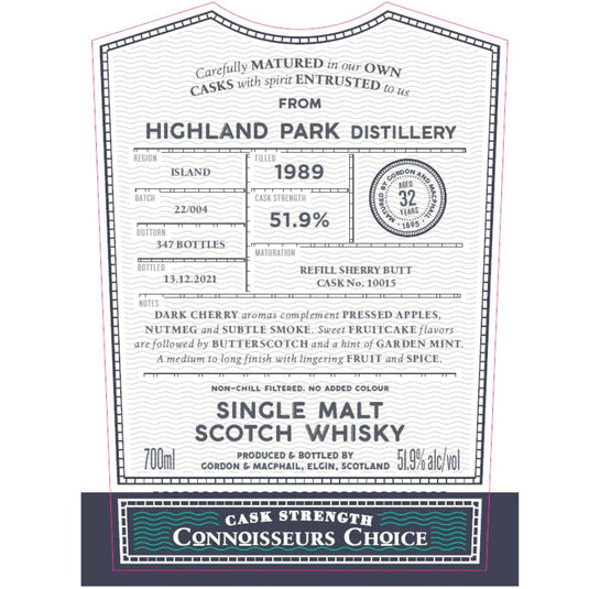 Gordon and Macphail Highland Park 32 Year Old Connoisseurs Choice