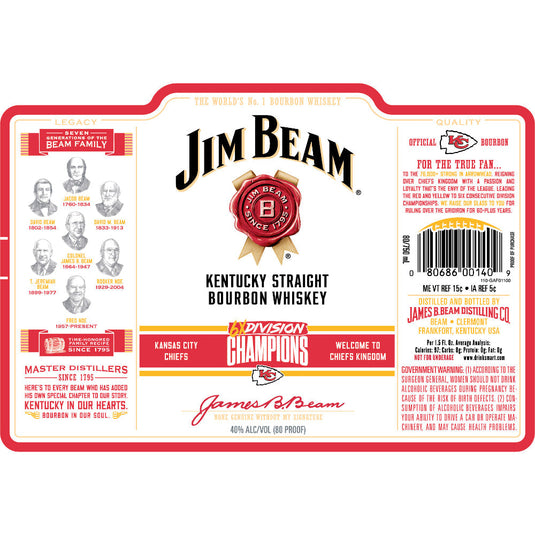 Jim Beam Kansas City Chiefs 6x Division Champions Edition