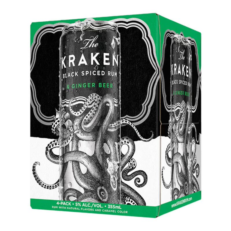 Load image into Gallery viewer, Kraken Black Spiced Rum &amp; Ginger Beer Cocktail 4PK
