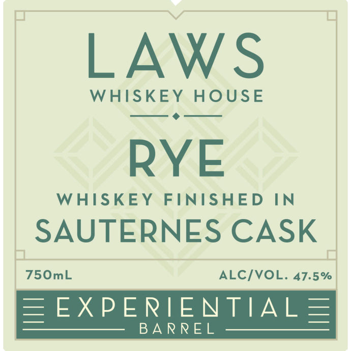 Laws Experiential Barrel Rye Finished in Sauternes Cask