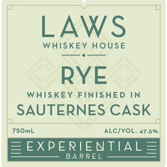 Laws Experiential Barrel Rye Finished in Sauternes Cask