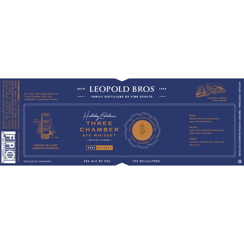 Load image into Gallery viewer, Leopold Bros Three Chamber Rye Holiday Edition 2022 Release
