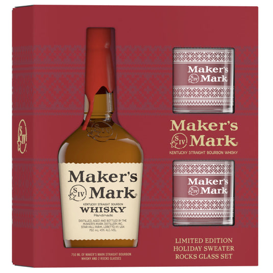Maker's Mark Limited Edition Holiday Sweater Rocks Glass Set