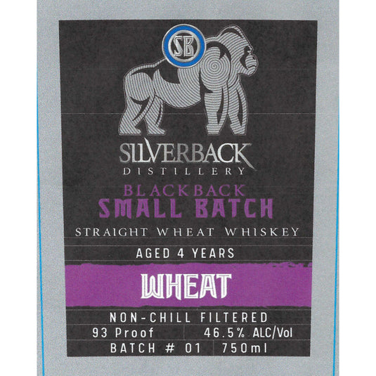 Silverback Blackback Small Batch Straight Wheat Whiskey