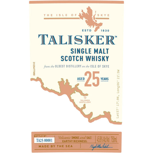 Talisker Single Malt Scotch Whisky 25 Year