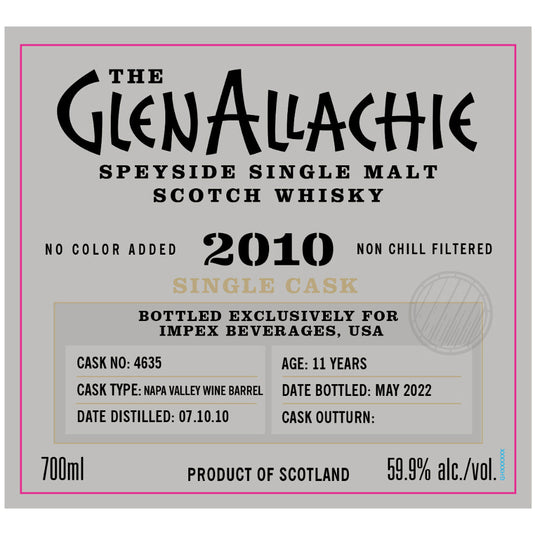 The GlenAllachie 2009 11 Year Napa Valley Wine Barrel Single Cask #4635