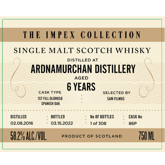 The ImpEx Collection Ardnamurchan Distillery 6 Year Old