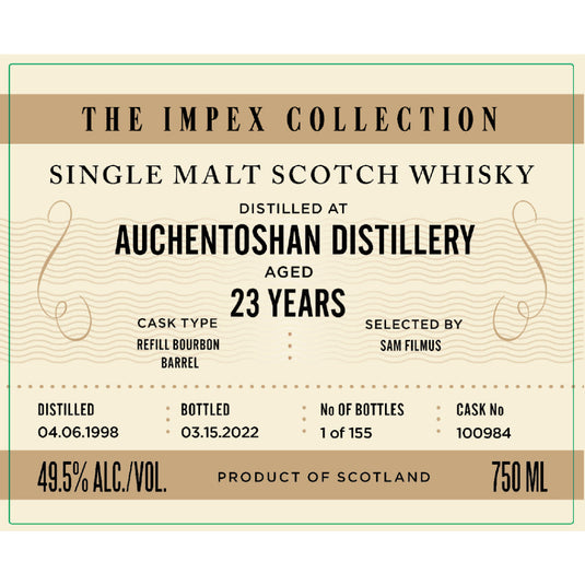 The ImpEx Collection Auchentoshan Distillery 23 Year Old